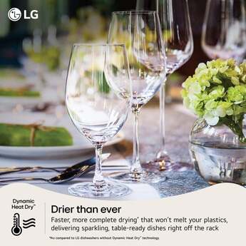 LG 24 Inch Built-In Dishwasher With Flushfit, 1Hr Cycle, Top Control, Towel Bar Handle, 46 Db, Smart Wi-Fi With Remote Start, Quadwash Pro, Dynamic Heat Dry With Autovent? Dry, Steam, Fixed 3rd Rack, Adjustable Middle Rack, Floor Status Indicator Light: Stainless Steel — thumbnail 8