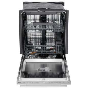 LG 24 Inch Built-In Dishwasher With Flushfit, 1Hr Cycle, Top Control, Towel Bar Handle, 46 Db, Smart Wi-Fi With Remote Start, Quadwash Pro, Dynamic Heat Dry With Autovent? Dry, Steam, Fixed 3rd Rack, Adjustable Middle Rack, Floor Status Indicator Light: Stainless Steel — thumbnail 9