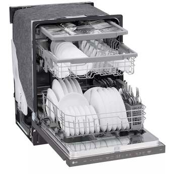 LG Top Control Dishwasher with Pocket handle, Hidden Count Down Timer, 46 dB, Smart Wi-Fi, QuadWash Pro, Dynamic Heat Dry,3rd Rack: Printproof Black Stainless Steel — thumbnail 13