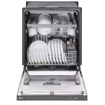 LG Top Control Dishwasher with Pocket handle, Hidden Count Down Timer, 46 dB, Smart Wi-Fi, QuadWash Pro, Dynamic Heat Dry,3rd Rack: Printproof Black Stainless Steel — thumbnail 3