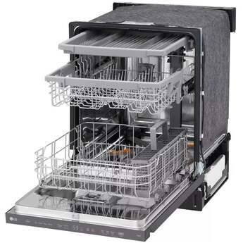 LG Top Control Dishwasher with Pocket handle, Hidden Count Down Timer, 46 dB, Smart Wi-Fi, QuadWash Pro, Dynamic Heat Dry,3rd Rack: Printproof Black Stainless Steel — thumbnail 9