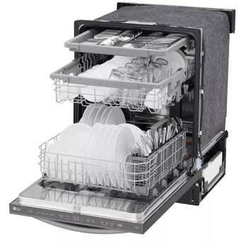 LG Top Control Wi-Fi Enabled Dishwasher with QuadWash Pro: Printproof Black Stainless Steel — thumbnail 5