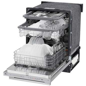 LG Top Control Smart Dishwasher with LG Designed Towel Bar, 1HR Cycle, 46 dB, Smart Wi-Fi, QuadWash Pro, Dynamic Heat Dry, 3rd Rack, Glide Rail, Wheel Bearing: Printproof Stainless Steel — thumbnail 12