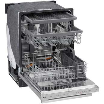 LG Top Control Smart Dishwasher with LG Designed Towel Bar, 1HR Cycle, 46 dB, Smart Wi-Fi, QuadWash Pro, Dynamic Heat Dry, 3rd Rack, Glide Rail, Wheel Bearing: Printproof Stainless Steel — thumbnail 17
