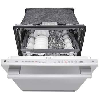 LG Top Control Smart Dishwasher with LG Designed Towel Bar, 1HR Cycle, 46 dB, Smart Wi-Fi, QuadWash Pro, Dynamic Heat Dry, 3rd Rack, Glide Rail, Wheel Bearing: Printproof Stainless Steel — thumbnail 8