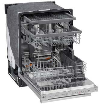 LG Top Control Smart Dishwasher with LG Designed Towel Bar, 1HR Cycle, 46 dB, Smart Wi-Fi, QuadWash Pro, Dynamic Heat Dry, 3rd Rack, Glide Rail, Wheel Bearing: Printproof Stainless Steel — thumbnail 9
