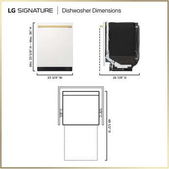 LG LG Signature Built-In 24 Inch Dishwasher With Back Panel Lighting, 38 Dba, Blast Zone, Adjustable 3rd Rack, And 1 Hour Wash And Dry: Essence White — thumbnail 2