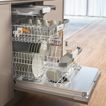 Miele 24 Inch Built-In Fully Integrated Smart Dishwasher with 16 Place Setting Capacity, 9 Programs, 3D MultiFlex Cutlery Tray, AutoDos, WifiConn@ct with Miele@home, Delayed Start, QuickIntenseWash, DirectSelect Controls, 42/40 dBA, EcoPower Technology, and ENERGY STAR Certified: Panel Ready — thumbnail 4