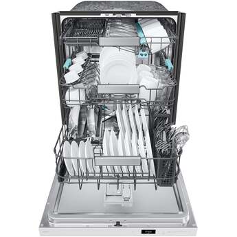 Samsung 24 Inch Fully Integrated Smart Dishwasher with 16 Place Settings Capacity, 38 dBA, 10 Wash Cycles, 7 Wash Options, StormWash+™, Express 60 Cycle, AutoRelease™ Door, Leak Sensor, Child Lock, and ENERGY STAR® Certified: White Glass — thumbnail 3