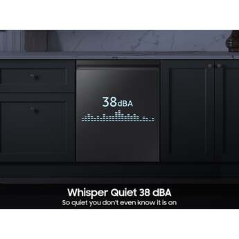 Samsung 24 Inch Fully Integrated Smart Dishwasher with 16 Place Settings Capacity, 38 dBA, 10 Wash Cycles, 7 Wash Options, StormWash+™, Express 60 Cycle, AutoRelease™ Door, Leak Sensor, Child Lock, and ENERGY STAR® Certified: Matte Black Steel — thumbnail 5