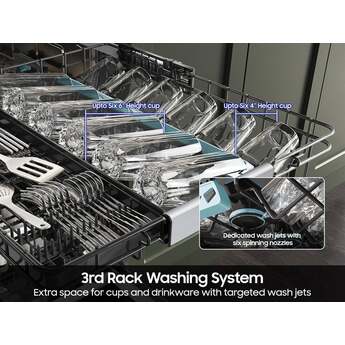 Samsung 24 Inch Built-In Dishwasher: Matte Black Steel — thumbnail 18