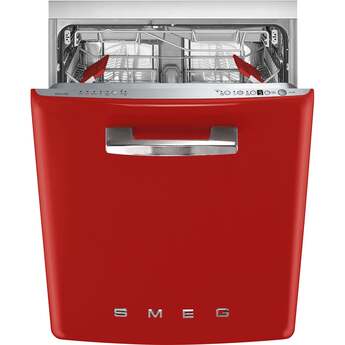 Smeg STU2FABRD2 50s Retro Style Series 24 Inch Red Built-In Fully Integrated Dishwasher
