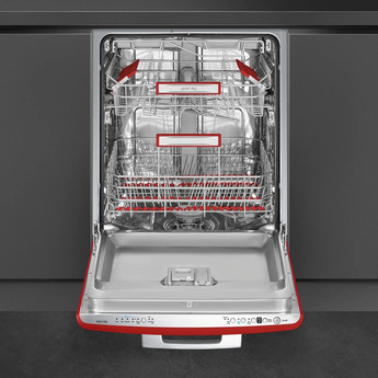 Smeg STU2FABRD2 50s Retro Style Series 24 Inch Red Built-In Fully Integrated Dishwasher — thumbnail 13