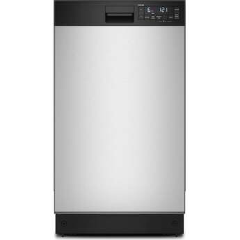 Whirlpool 18 Inch Built-In Diswasher With Stainless Steel Tub, Half Load Cycle, Triple Spray Arms And Front Controls: Stainless Steel