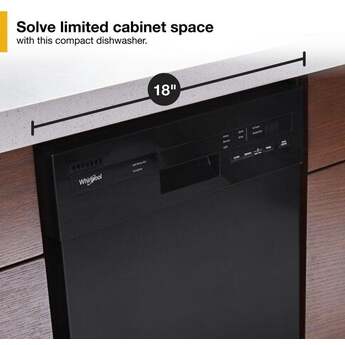 Whirlpool WDPS5118PB 18 Inch Compact Dishwasher Black — thumbnail 11