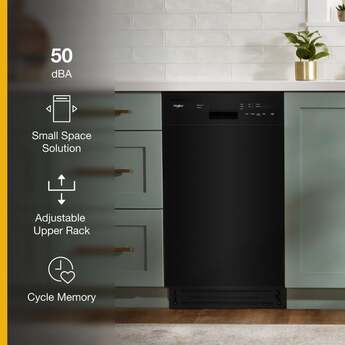 Whirlpool WDPS5118PB 18 Inch Compact Dishwasher Black — thumbnail 9