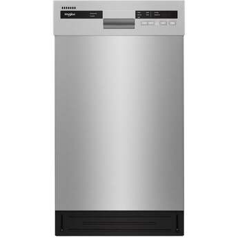 Whirlpool WDPS5118PM 18 Inch Compact Dishwasher Monochromatic Stainless Cabinet