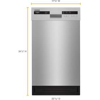 Whirlpool WDPS5118PM 18 Inch Compact Dishwasher Monochromatic Stainless Cabinet — thumbnail 10