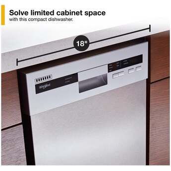 Whirlpool WDPS5118PM 18 Inch Compact Dishwasher Monochromatic Stainless Cabinet — thumbnail 2