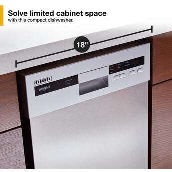 Whirlpool WDPS5118PM 18 Inch Compact Dishwasher Monochromatic Stainless Cabinet — thumbnail 5