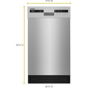 Whirlpool WDPS5118PM 18 Inch Compact Dishwasher Monochromatic Stainless Cabinet — thumbnail 8