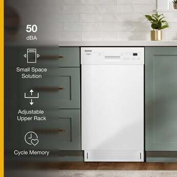 Whirlpool WDPS5118PW 18 Inch Compact Dishwasher White — thumbnail 6
