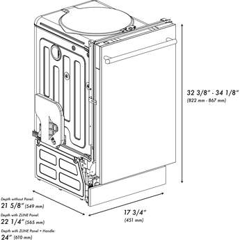 Z Line ZLINE DWBSH18 18 Inch Built-In Fully Integrated Dishwasher — thumbnail 10