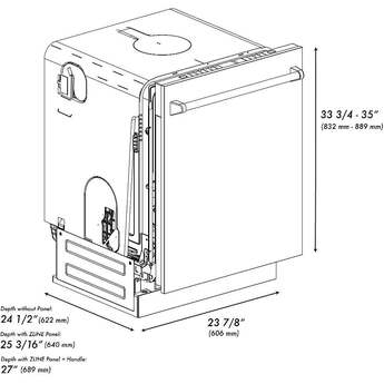 Z Line ZLINE DWMTRM24 Monument Series 24 Inch Built-In Fully Integrated Dishwasher — thumbnail 12
