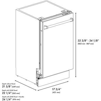 Z Line ZLINE DWVUF18 Tallac Series 18 Inch Built-In Fully Integrated Dishwasher — thumbnail 19