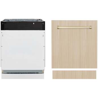 Z Line Autograph Edition 24" 3rd Rack Top Control Tall Tub Dishwasher: Panel Ready With Polished Gold Handle — thumbnail 3