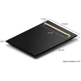 Z Line Autograph Edition 18" Compact 3rd Rack Top Control Dishwasher: Black Stainless Steel With Polished Gold Handle — thumbnail 11