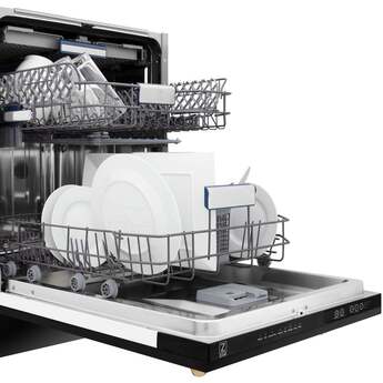 Z Line Autograph Edition 18" Compact 3rd Rack Top Control Dishwasher: Black Stainless Steel With Polished Gold Handle — thumbnail 12
