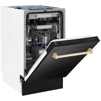Z Line Autograph Edition 18" Compact 3rd Rack Top Control Dishwasher: Black Stainless Steel With Polished Gold Handle — thumbnail 19