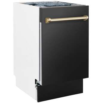 Z Line Autograph Edition 18" Compact 3rd Rack Top Control Dishwasher: Black Stainless Steel With Polished Gold Handle — thumbnail 20
