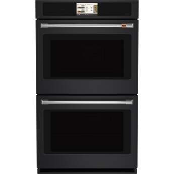 Cafe Professional Series 30 Inch Smart Built-In Convection Double Wall Oven with In-Oven Camera: Matte Black
