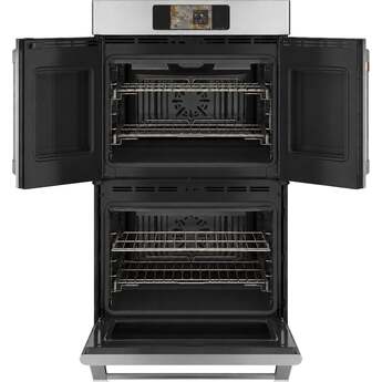 Cafe Professional Series 30 Inch Smart Built-In Convection Double Wall Oven With French-Doors: Stainless — thumbnail 2