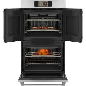 Cafe Professional Series 30 Inch Smart Built-In Convection Double Wall Oven With French-Doors: Stainless — thumbnail 3