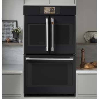 Cafe Professional Series 30 Inch Smart Built-In Convection Double Wall Oven With French-Doors: Matte Black — thumbnail 4
