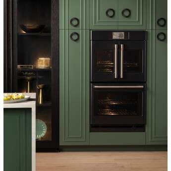 Cafe Professional Series 30 Inch Smart Built-In Convection Double Wall Oven With French-Doors: Matte Black — thumbnail 5