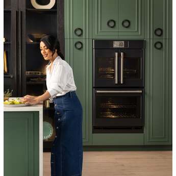 Cafe Professional Series 30 Inch Smart Built-In Convection Double Wall Oven With French-Doors: Matte Black — thumbnail 6