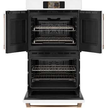 Cafe Professional Series 30 Inch Smart Built-In Convection Double Wall Oven With French-Doors: Matte White — thumbnail 2