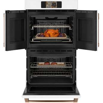 Cafe Professional Series 30 Inch Smart Built-In Convection Double Wall Oven With French-Doors: Matte White — thumbnail 3