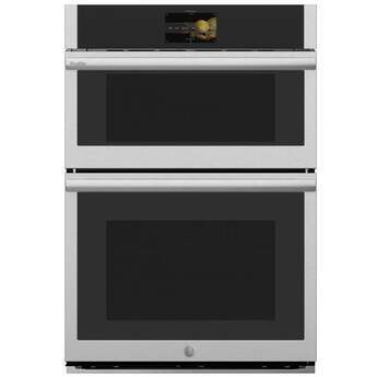 30 Inch Combination Double Wall Oven with 4.7 cu. ft. Convection Oven, 1.7 cu. ft. Advantium® Speedcook Oven, No Preheat Air Fry, Steam Bake, Self-clean, Sabbath Mode, and Glass Touch Control: Stainless Steel
