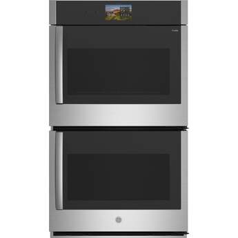 GE Profile 30 Inch Smart Built-In Convection Double Wall Oven With No Preheat Air Fry, Precision Cooking, and Microphone: Stainless Steel, Right Hinge