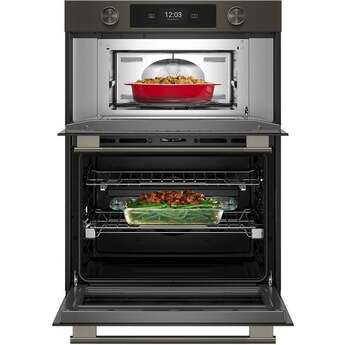 KitchenAid 30 Inch Double Combination Smart Electric Wall Oven with 6.4 cu. ft. Total Capacity, Even-Heat™ True Convection, Temperature Probe, Backlit Knobs, Assisted Cooking Modes, Fresh Pizza Mode, Touch-Activated Controls, LCD Display, Sabbath Mode and STAR-K Certified: Black Ore — thumbnail 5
