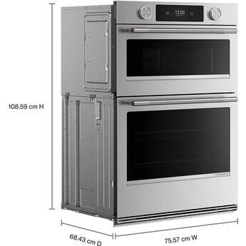 KitchenAid 30 Inch Double Combination Smart Electric Wall Oven with 6.4 cu. ft. Total Capacity, Even-Heat™ True Convection, Temperature Probe, Backlit Knobs, Assisted Cooking Modes, Fresh Pizza Mode, Touch-Activated Controls, LCD Display, Sabbath Mode and STAR-K Certified: Stainless Steel — thumbnail 7