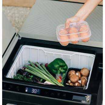 GE 2.7 Cu. Ft. Electric Cooler with Interior Lighting: Black and Concrete Gray — thumbnail 17