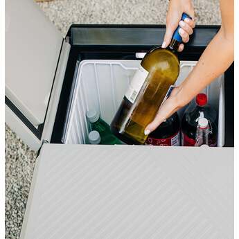 GE 2.7 Cu. Ft. Electric Cooler with Interior Lighting: Black and Concrete Gray — thumbnail 19