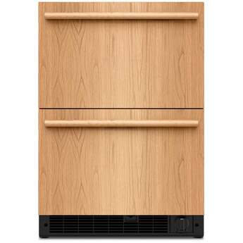 KitchenAid 24 Inch Undercounter Double-Drawer Refrigerator/Freezer with 4.2 cu. ft. Capacity, Temperature Monitoring System, Ultra-Bright LED Lighting, Automatic Ice Maker, Backlit Touch Controls, Sabbath Mode and Star-K Certified: Panel Ready