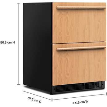 KitchenAid 24 Inch Undercounter Double-Drawer Refrigerator/Freezer with 4.2 cu. ft. Capacity, Temperature Monitoring System, Ultra-Bright LED Lighting, Automatic Ice Maker, Backlit Touch Controls, Sabbath Mode and Star-K Certified: Panel Ready — thumbnail 10
